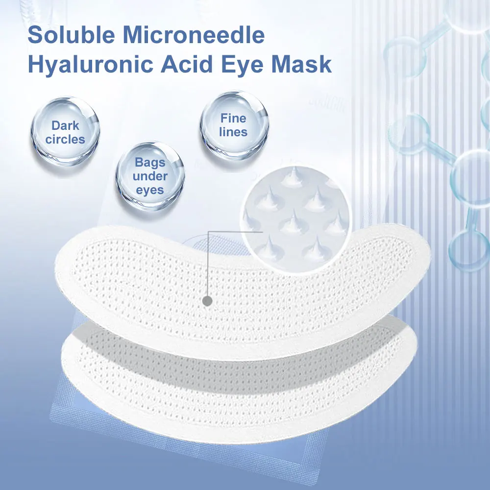 1 Pair Micro-needle Eye Patch Mask Anti-Wrinkle Patches with Collagen for Deep Hydration to Smooth Crow's Feet and Puffy Eyes