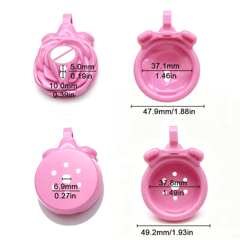 Chastity Lock Cock Cage Male Chastity Devices Lock 4 Rings The Man Plays The Woman Role-playing Flirting Couple Adult Sex Toys - view 4