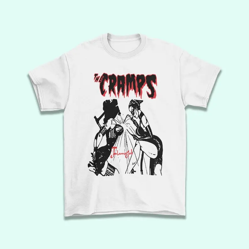 

the Cramps Shirt Flame Job Rare 1990s Tour White Unisex T-Shirt