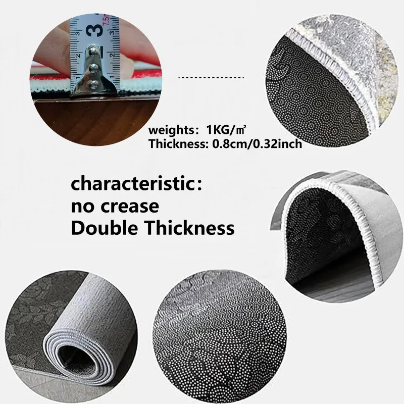 VIKAMA ترقية المواد السجاد غرفة المعيشة كريم ديكور المنزل أريكة ضوء الفاخرة قسط الشعور سماكة غرفة نوم الحصير البساط #5