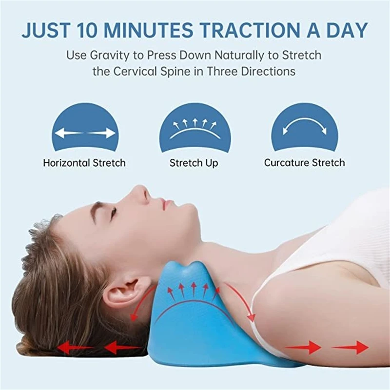 Head Neck Blue Massage Pillow For Relaxer Shoulder Muscle Portable Travel Cervical Spine Theraputic Support Soft Pu Pillows