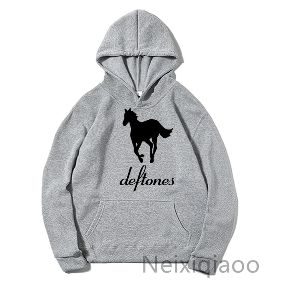 Plus Size Deftones Harajuku Horse Printed Hooded Women Men Hoodies Sweatshirt Female Long Sleeve Casual Sudaderas Clothing