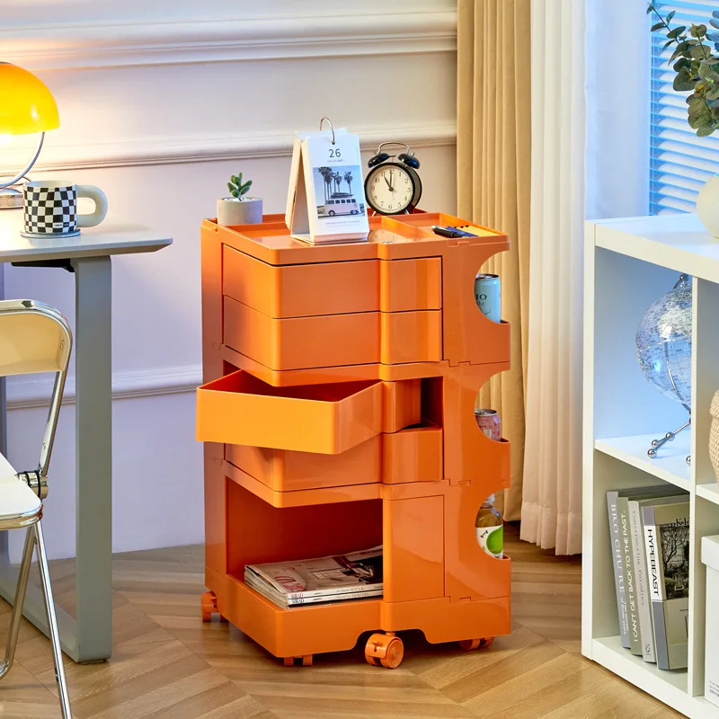 Nordic Rotating Storage Cabinet Plastic Boby Multi Layer Makeup Organizer Movable Side
