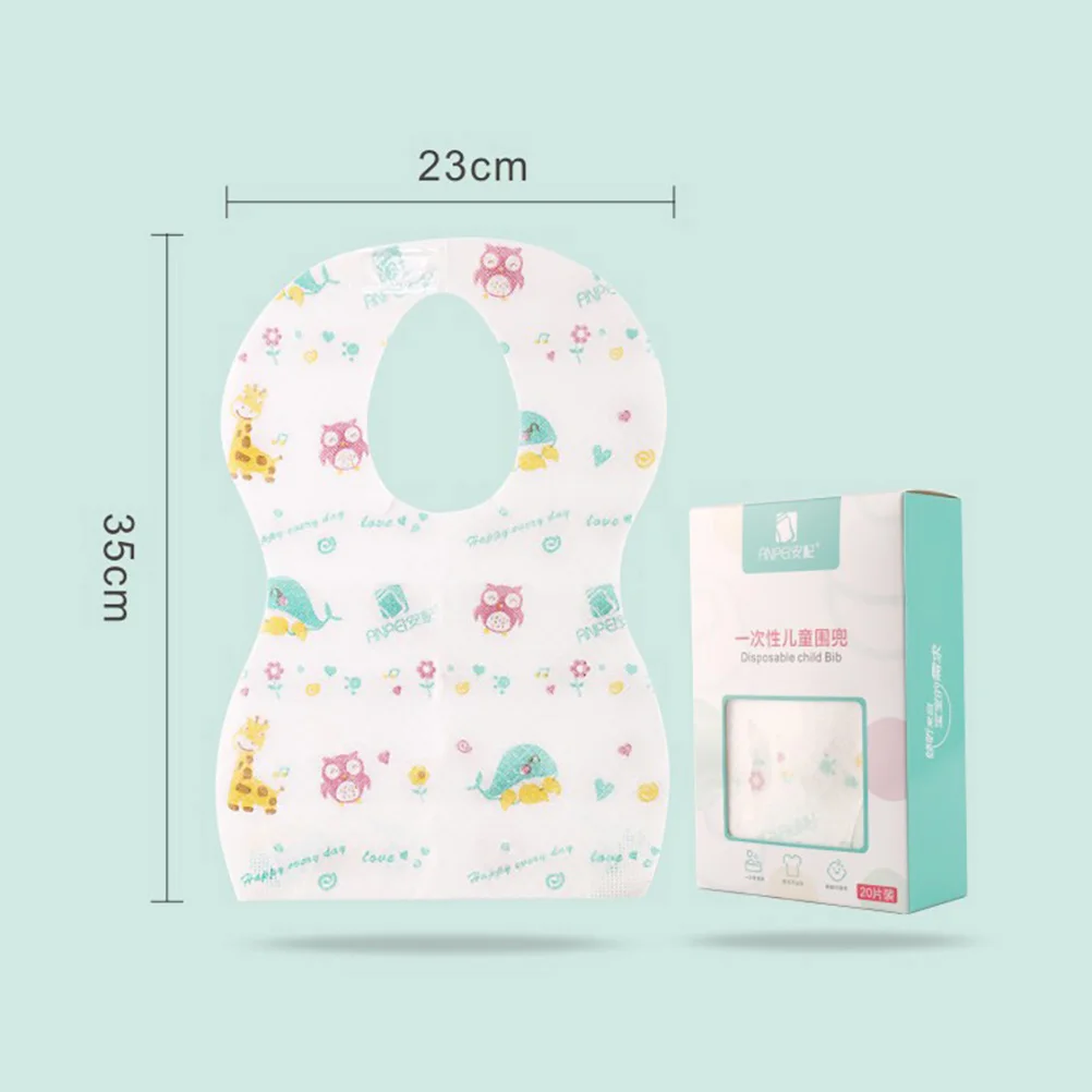 20 Pcs Disposable Bib Toddler Baby Bibs Feed Pocket Supply Catcher Non-woven Fabric Feeding Infant