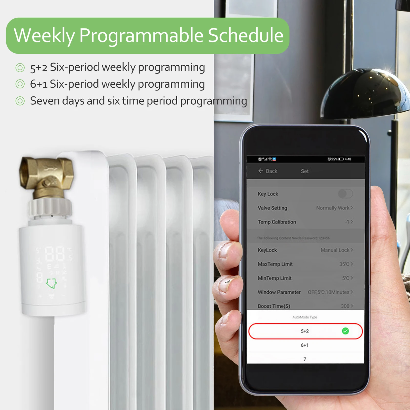 Tuya ZIGBEE3.0 Intelligent Radiator Actuator Programmable Thermostatic Radiator Valve Temperature Controller Voice Control via