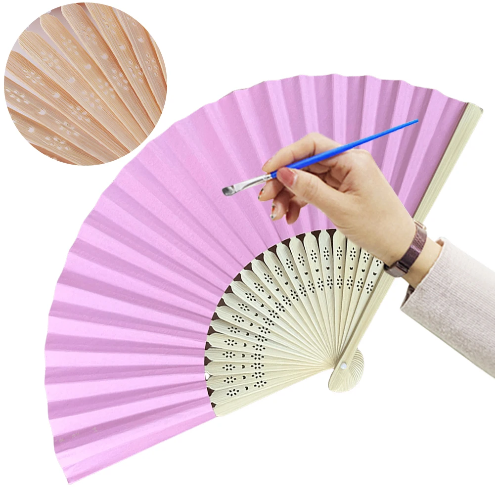 

1/20/30Pcs White Foldable Paper Fan Portable Chinese Bamboo Fan Wedding Gifts for Guest Birthday Party Decoration Kids Painting