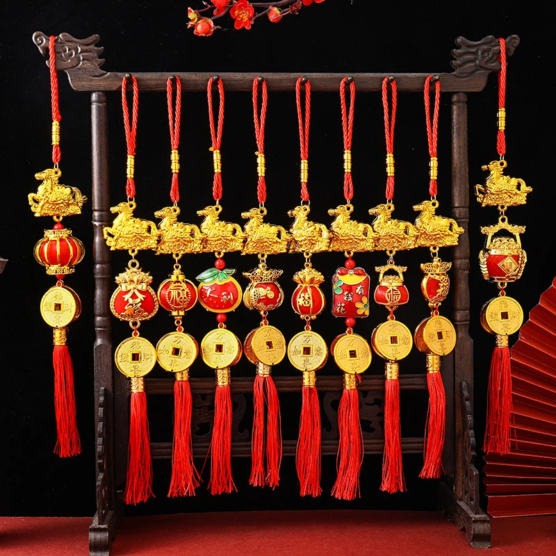 2026 سنة الحصان الجدار الشنق زخرفة السنة الصينية الجديدة محظوظ اكسسوارات الديكور هووسورمينغ قلادة صغيرة الهدايا #2