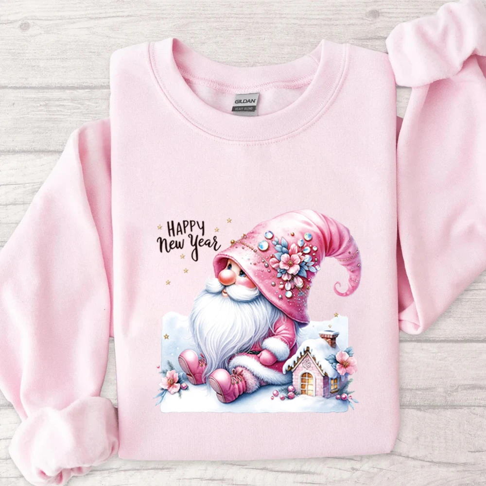 6-piece set of pink Christmas stickers, holiday cute stickers, set of heat transfer stickers, DIY hot stamping stickers