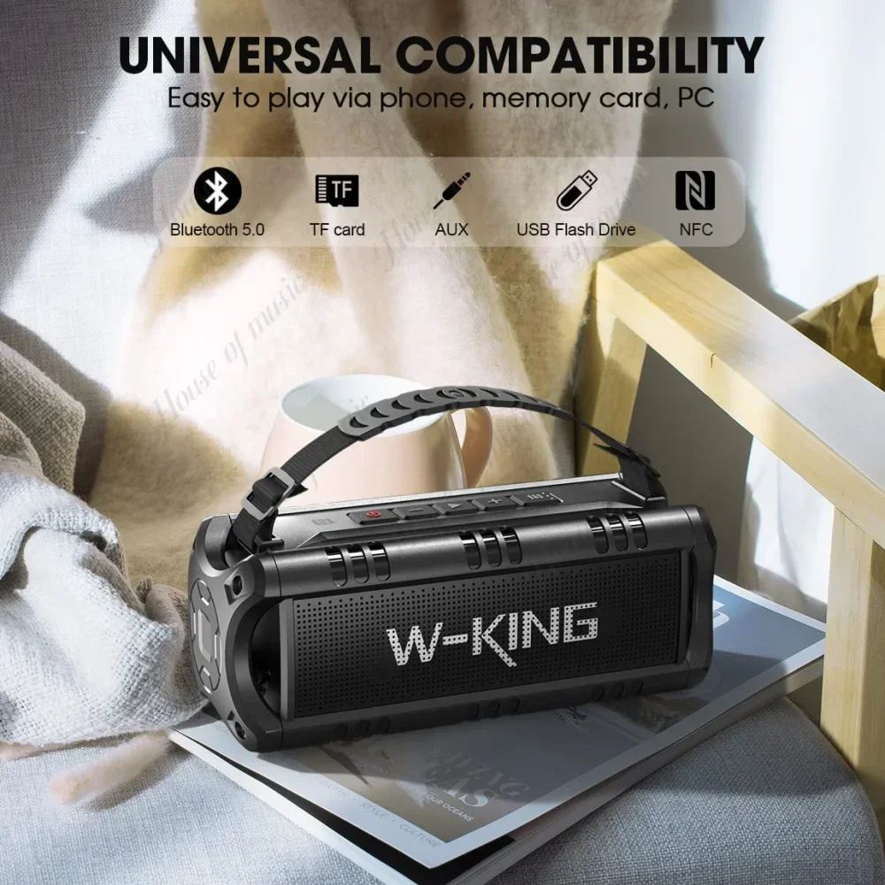 W-King D8mini Portable Speaker Square Dance Stereo Outdoor Loud Small Stereo Camping Car Subwoofer 3d Surround Sound Hifi Player