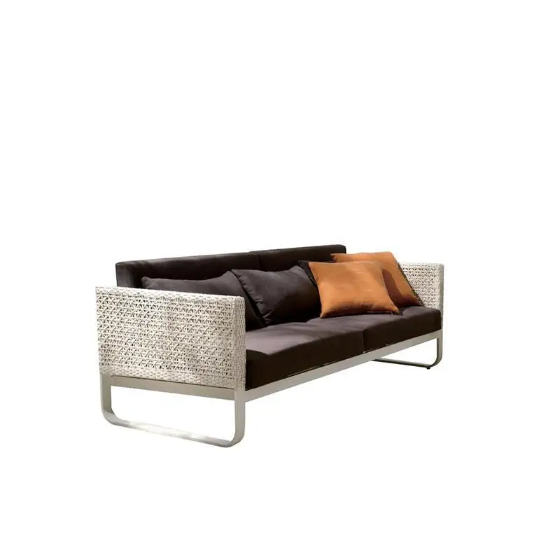 Outdoor sofa coffee table combination terrace garden rattan chair sofa bed and breakfast balcony leisure rattan sofa furniture