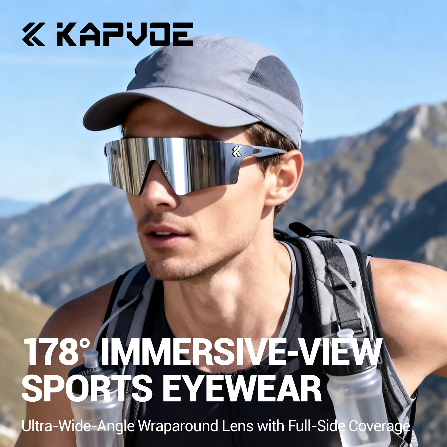 

Kapvoe Running Glasses Mountaineer Sunglasses UV400 Photochromic Lens Professional Outdoor Sports Glasses Men Women Eyewear