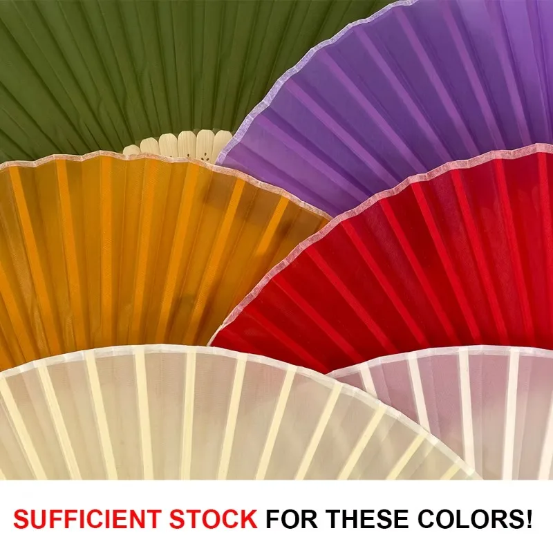 Chinese Mini Summer Souvenir Wedding Fan White Pink Fabric Folding Fan With Tassel Personalised Handheld Race Bamboo  Fan