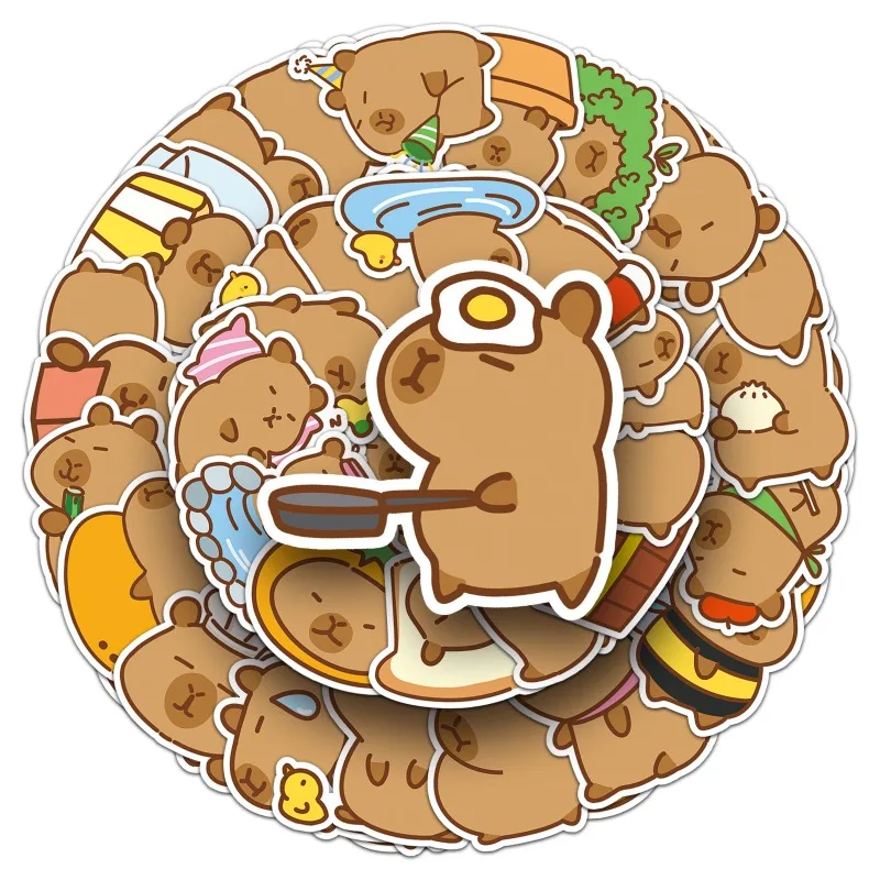 51 Stück Cartoon Persönlichkeit Capybara kreative Graffiti dekorative Aufkleber
