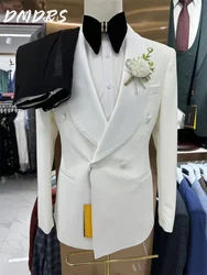 Conjunto de traje clásico de color sólido para hombre, vestido de novia, chaqueta elegante de un solo pecho, pantalones para padrinos de negocios