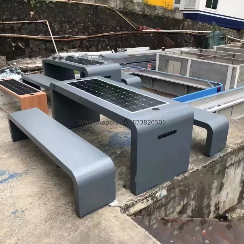 Solar panel charging and connectivity bench outdoor park bench with Bluetooth