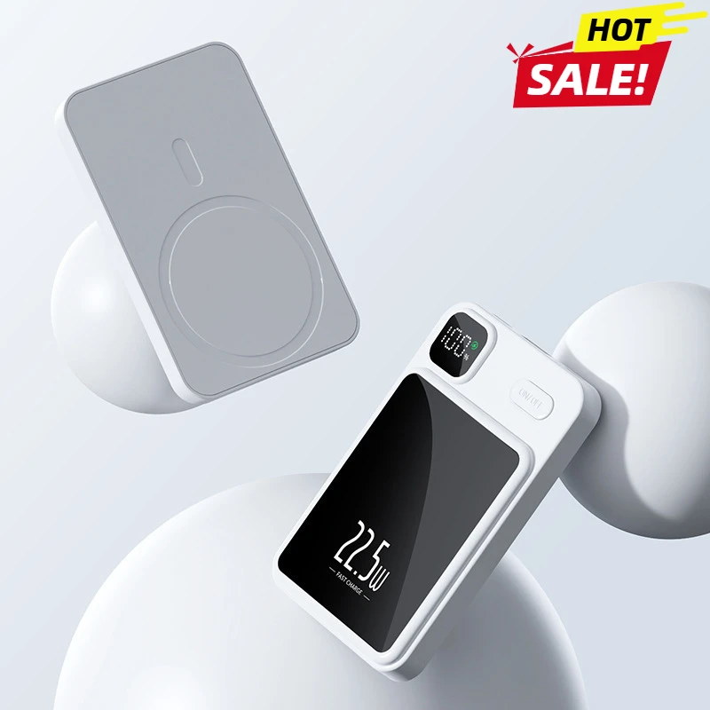 

New Magnetic Power Bank for IPhone Magsafe Xiaomi 10000mAh Qi Wireless Charger Portable Fast Charging PowerBank External Battery