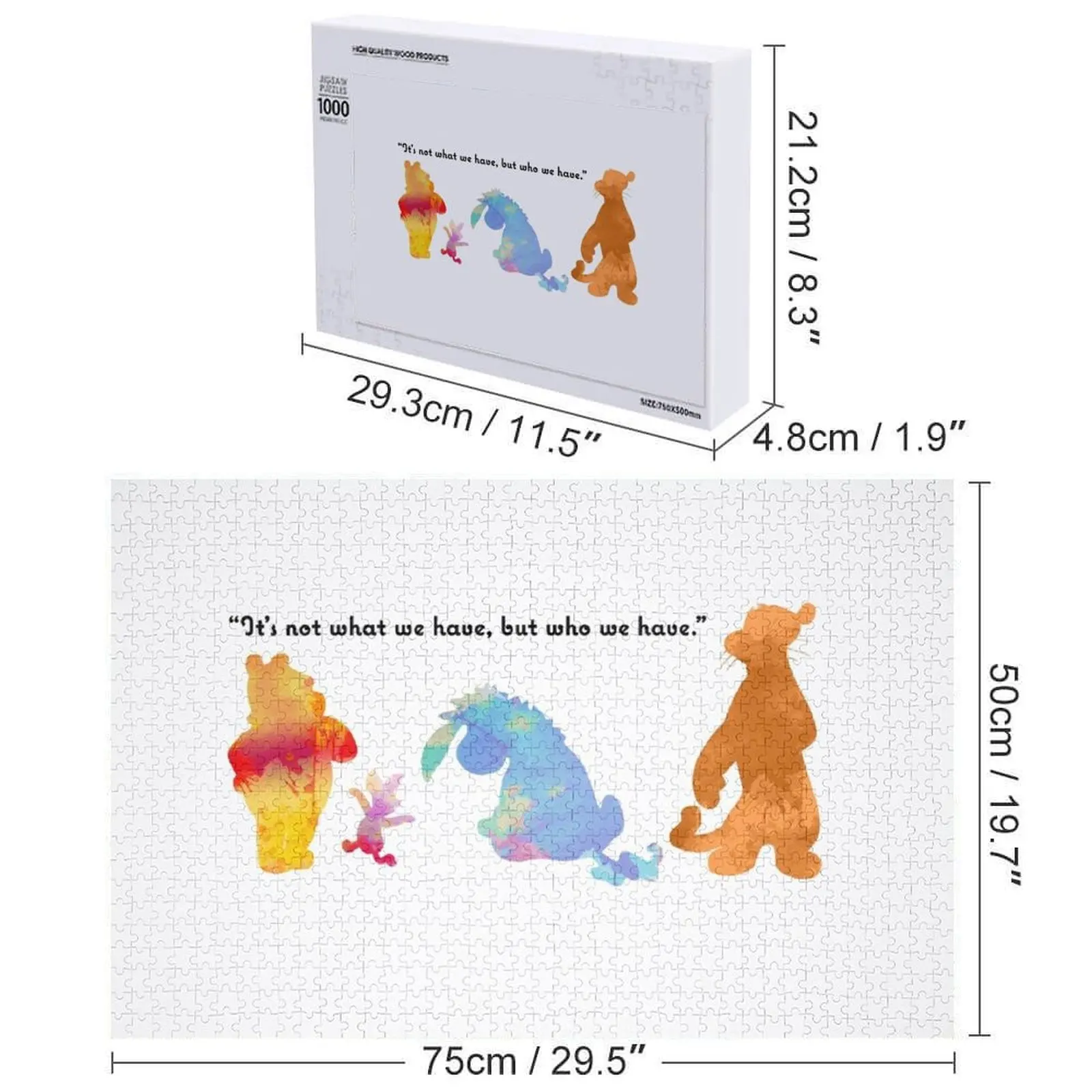 It's not what we have, but who we have Inspired Silhouette Jigsaw Puzzle Game Children Customs With Photo Puzzle