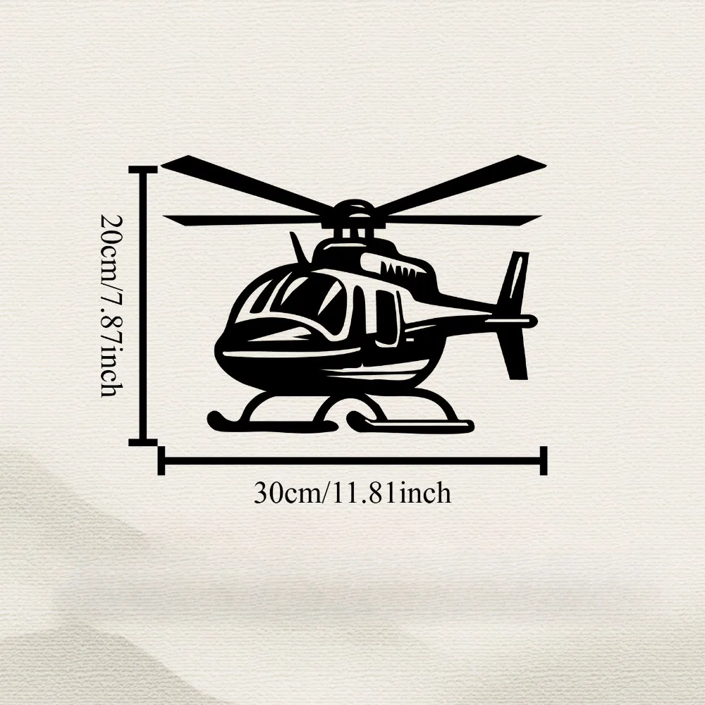 CIFBUY Wrought Iron Helicopter Wall Art, Weatherproof Metal Sculpture, Garage & Garden Decor