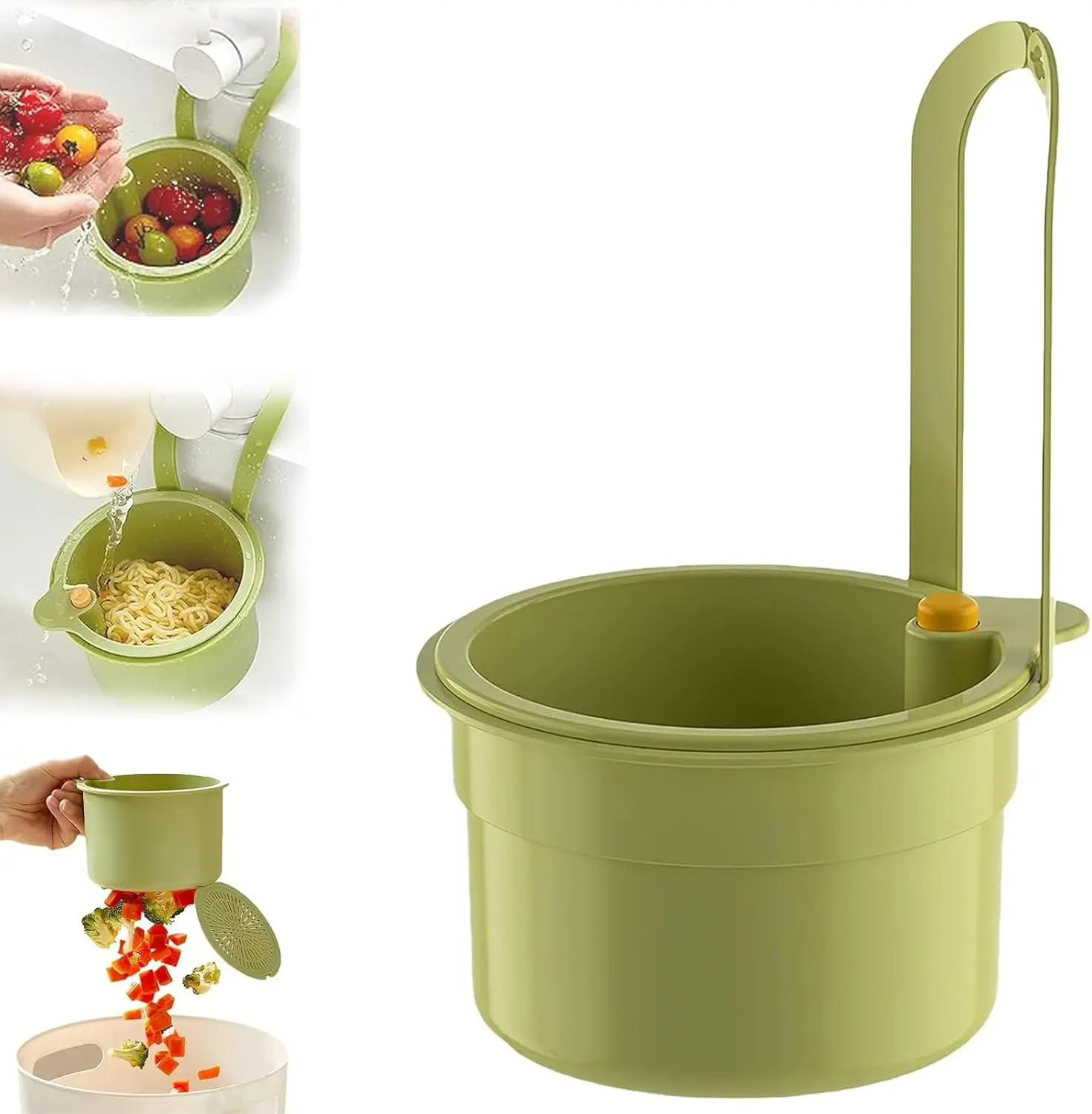 Creative Sink Hanging Strainer Basket Openable Bottom Cover Detachable Kitchen Garbage Filter Multifunctional Quickly Drain