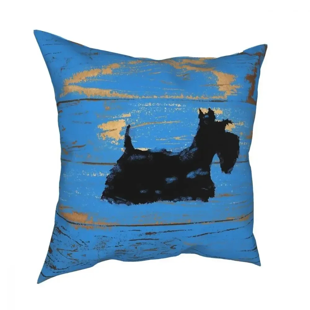 Scottie Dog Throw Pillow Cover Polyester Decorative Pillow Scottish Terrier Awesome Pillowcover Home Decor