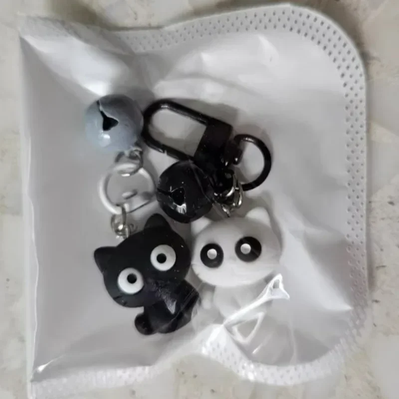 1/2pcs Cute Black White Cat Keychain Funny Creative Versatile Pendant Backpack Hangings Key Ring Accessories Jewelry Gifts