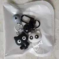 1/2pcs Cute Black White Cat Keychain Funny Creative Versatile Pendant Backpack Hangings Key Ring Accessories Jewelry Gifts