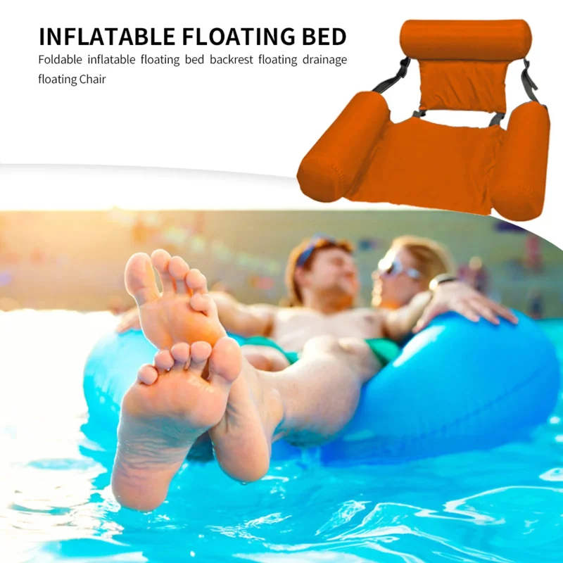 PVC Summer Inflatable Foldable Floating Row Swimming Pool Water Hammock Air Mattresses Bed Beach Water Sports Lounger Chair