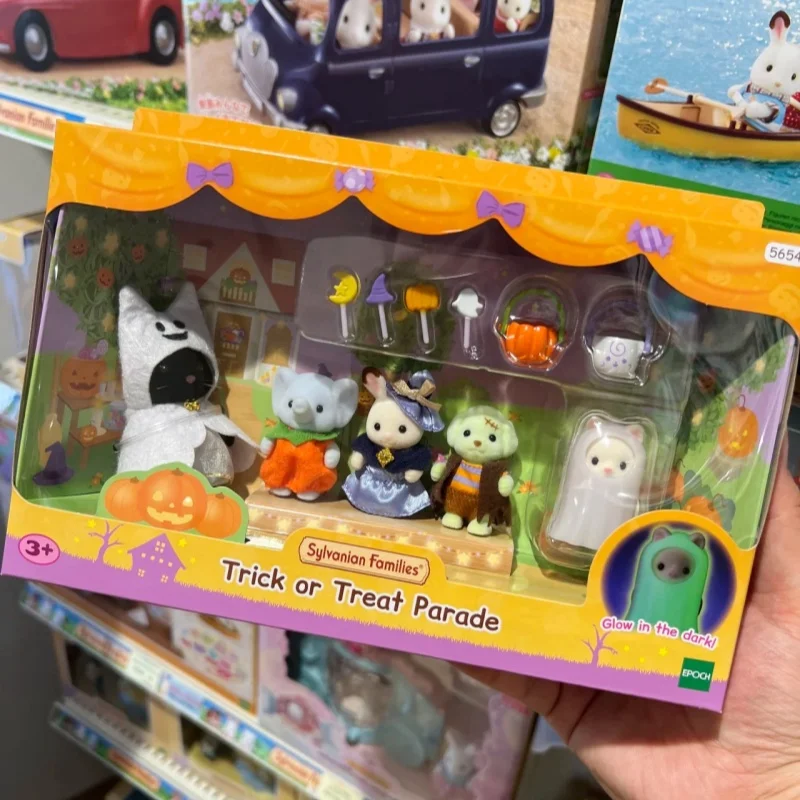 

In Stock Original Sylvanian Families Trick or Treat Parade Set Kawaii Baby Doll Toy Model Kids Toy Birthday Gril Ornaments Gifts