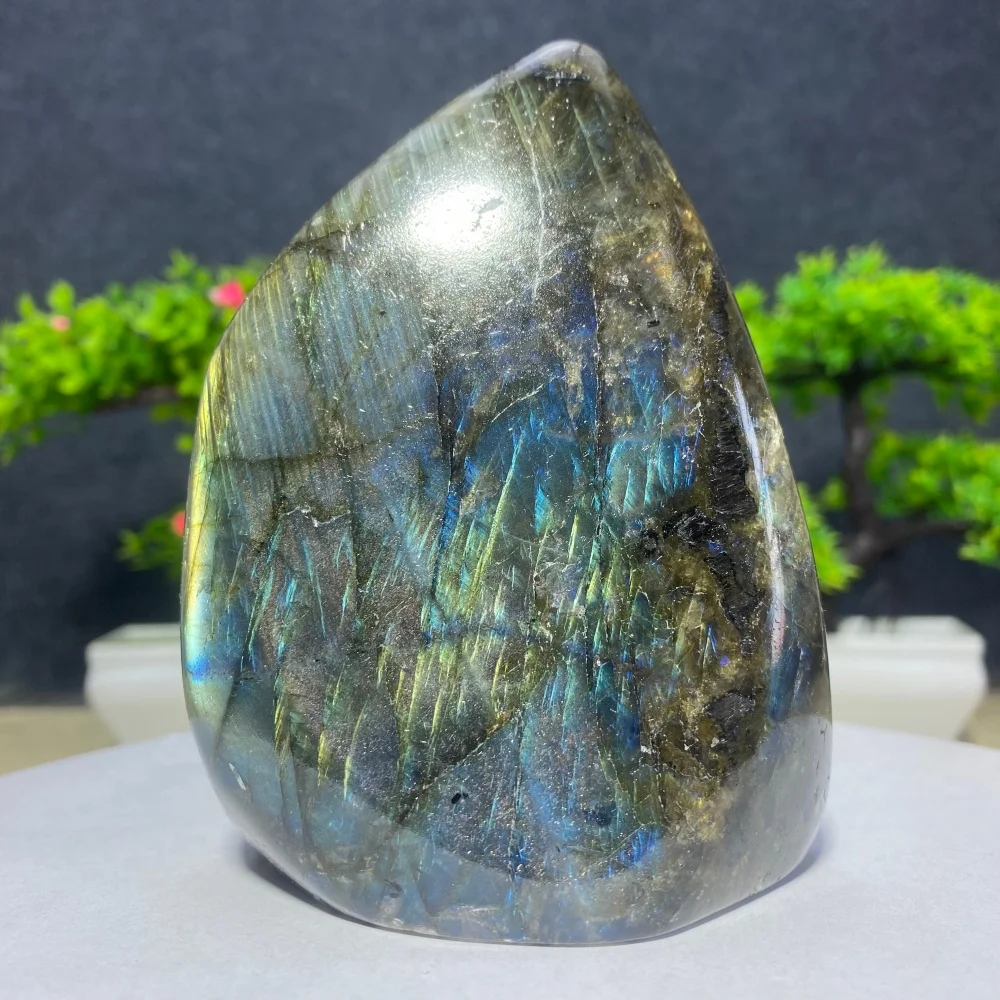Natural Crystal Moonstone Labradorite Raw Gemstone Ornament Polished Quartz Handicraft Decorating Healing Gift Reiki Stone