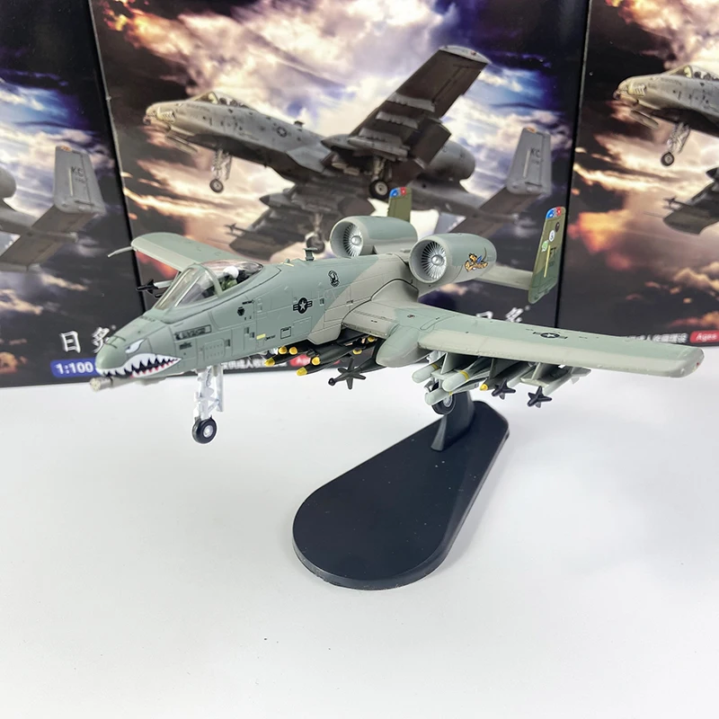 1:100 Scale US A-10 Thunderbolt II Attack Aircraft A10 Tiger Shark Finished Diecast Metal Military Plane Model Gift Collection