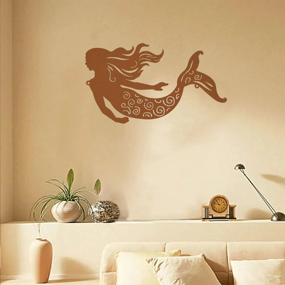 Gorgeous Rustic Metal Mermaid Wall Decoration – Stun Your Outdoor with Mermaid Beauty. Splendid for Patio and Garden