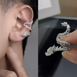 Dragon-Shaped Clip-less Earrings Unique Chinese Style Flying Dragon Earrings Fashion Party Gift accessories Wholesale