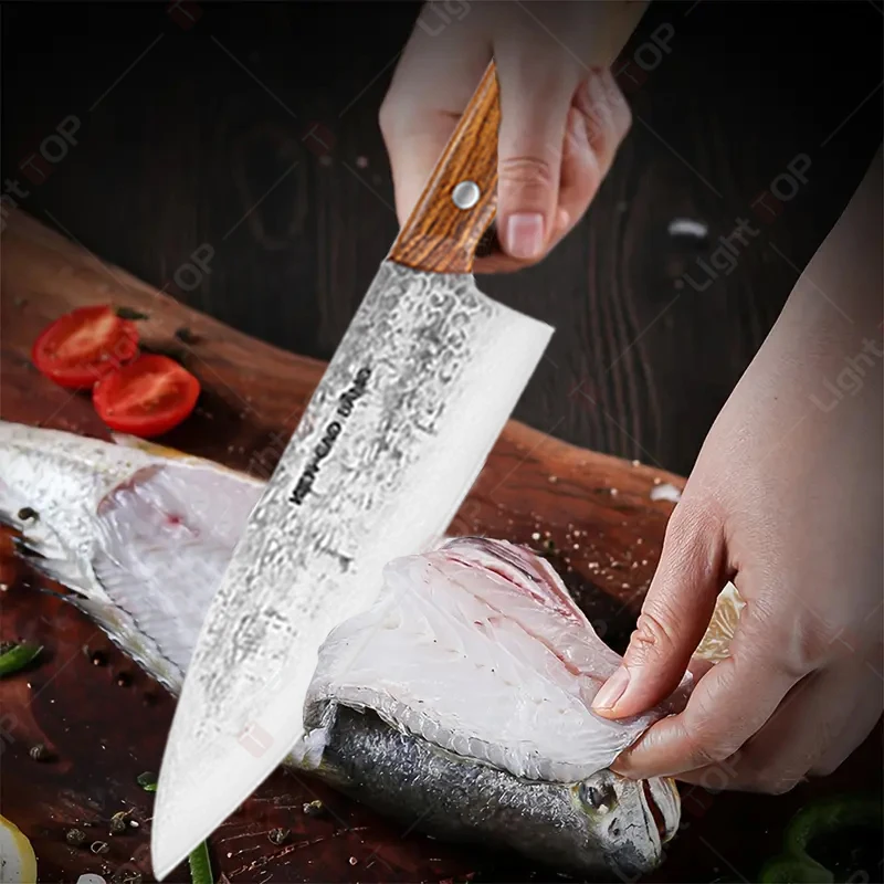 WXCOO Stainless Steel Kitchen Knife Japanese Hand-forged Fruit Peeler Knife Wooden Handle Butcher & Cooking Knife Accessories