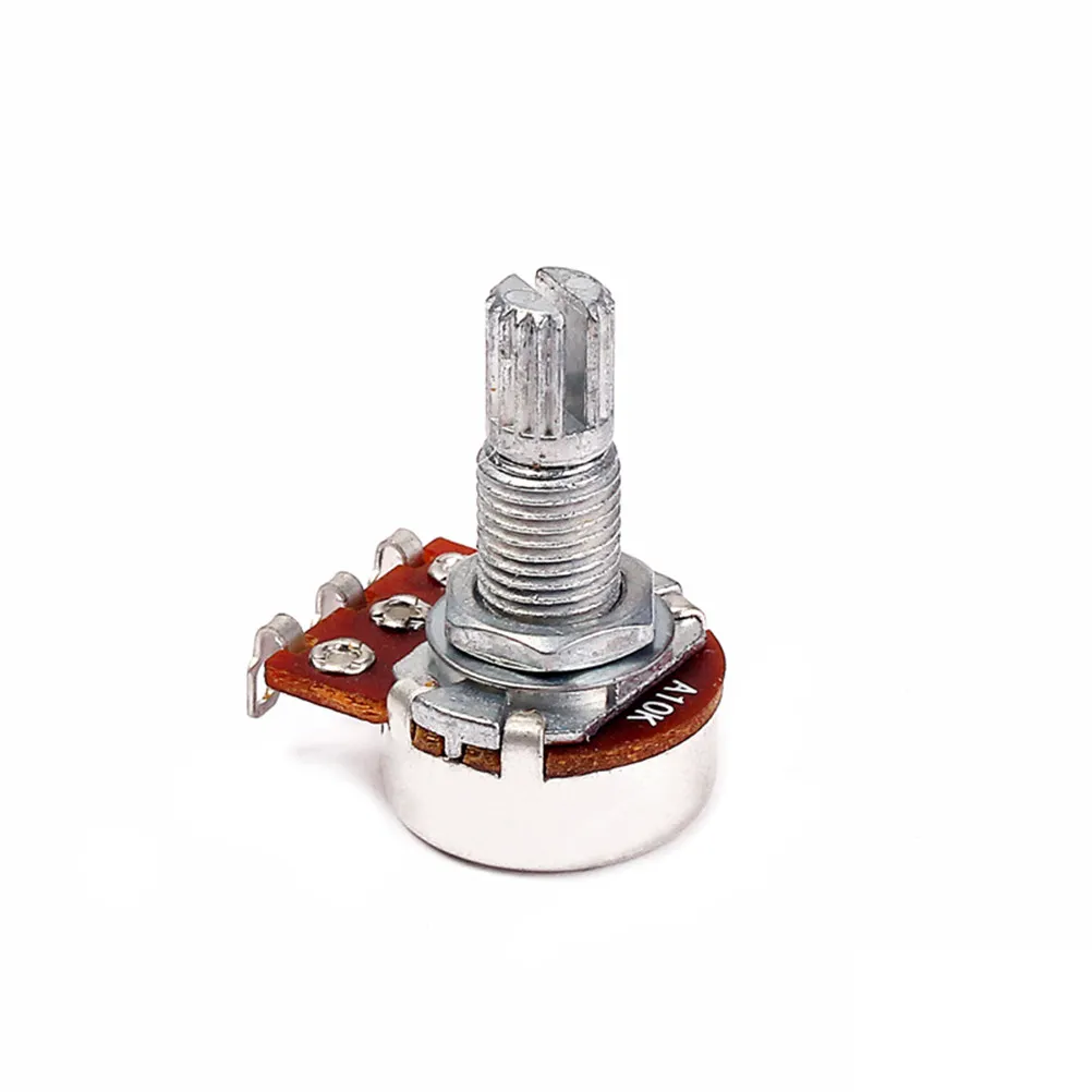 A10k Mini Long Knurled Split Shaft Guitar Potentiometer Volume Tone Control Audio Potentiometers Replacement Part
