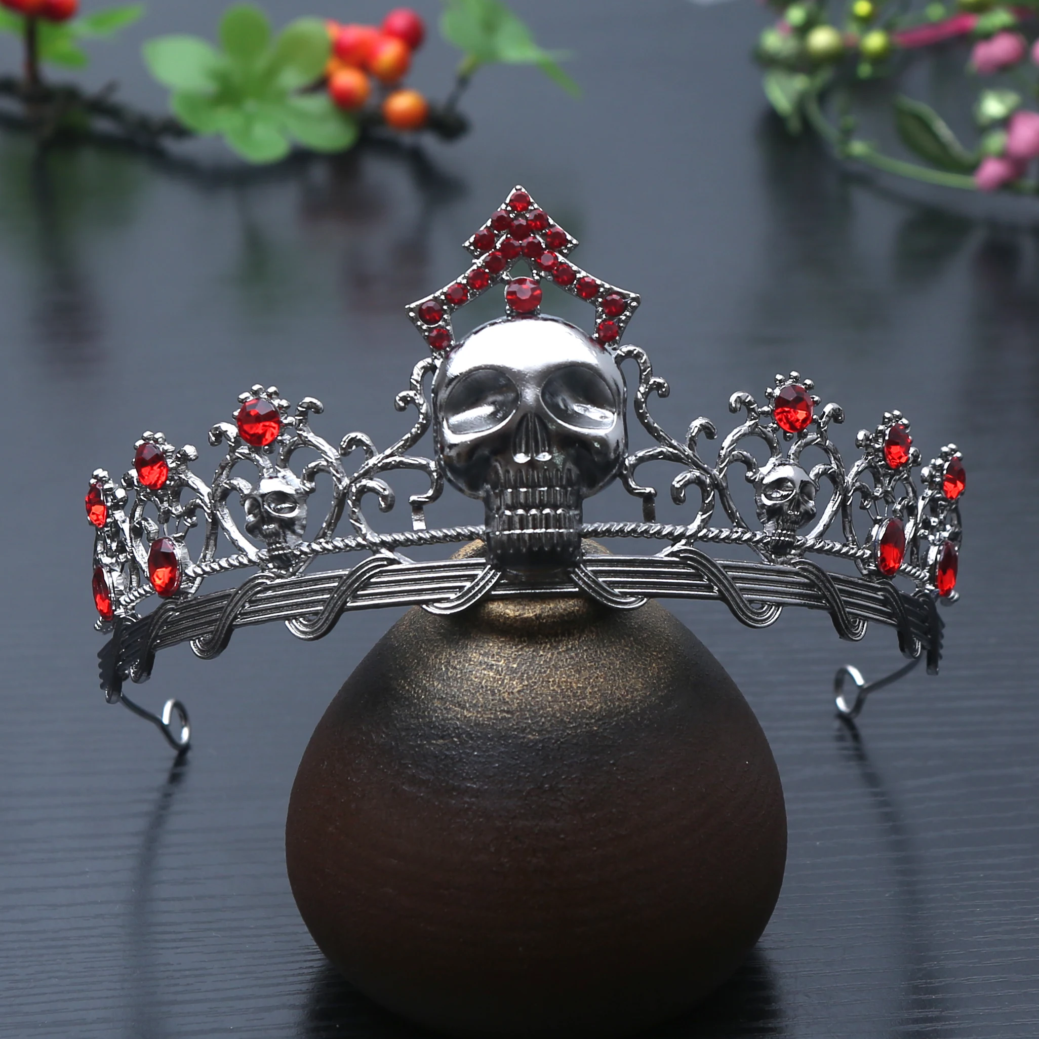 Halloween Personalisierte Totenkopfkrone Gothic Punk Accessoires Rollenspiel Party Feiertags-Matching-Krone – Detail 7