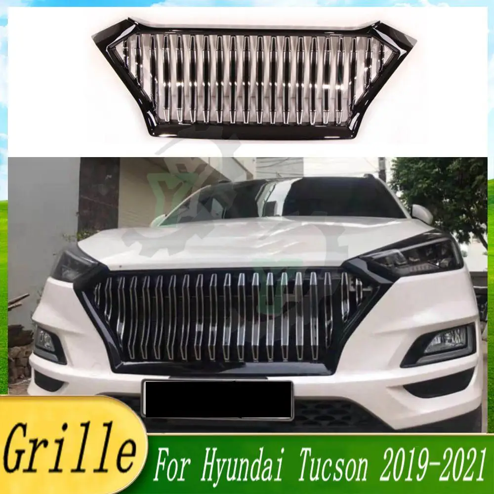 

GT Style Car Front Bumper Grille Centre Panel Styling Upper Racing Grill For Hyundai Tucson 2019 2020 2021 Car Accessory