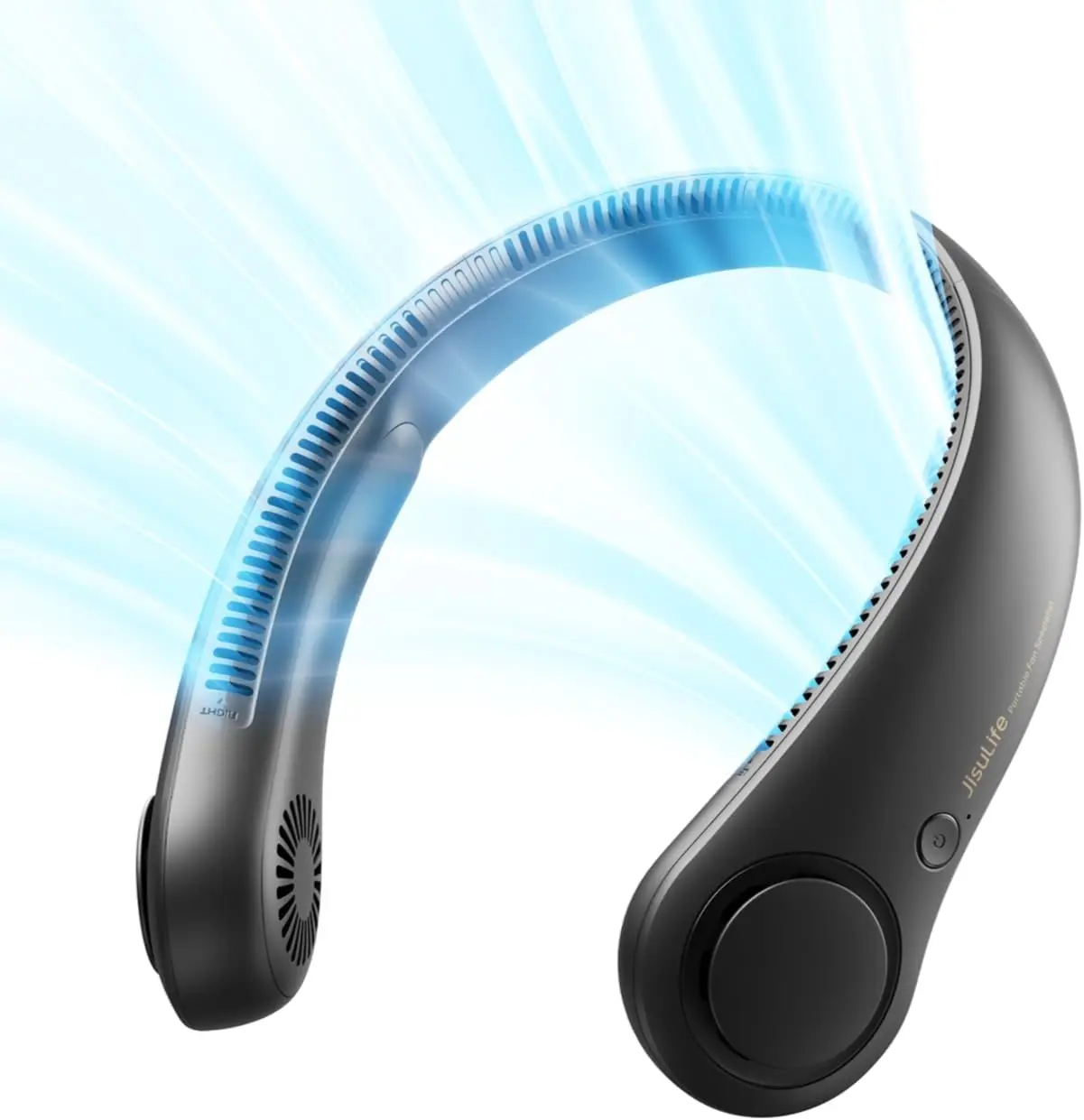 

Portable Neck Fan, Hands-Free Bladeless, 5 Speeds, 4000 mAh Battery Operated Wearable Personal Fan, Twistable, Recharge
