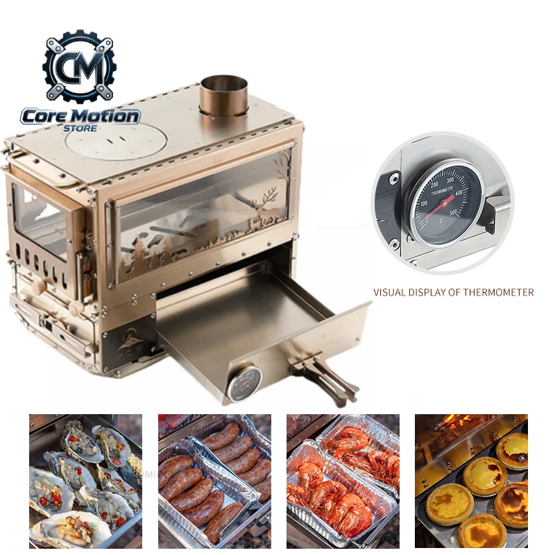 Firewood Stove Fire Wood Heater Tent Pellet Stove Brazier Outdoor Camping Stove Portable Tent Heating Drawer Oven New