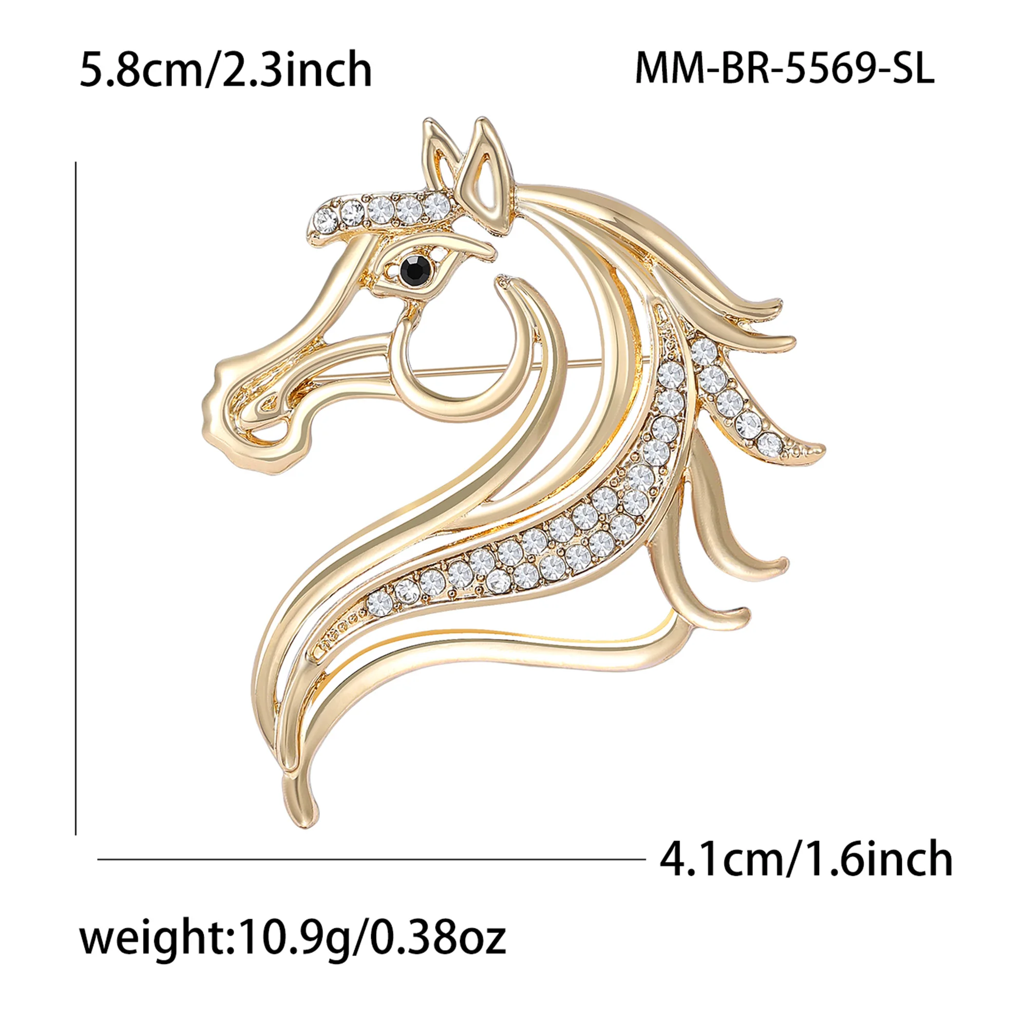 موضة حجر الراين الحصان دبابيس للنساء زودياك الحيوان دبوس المفاتيح الحدث حفلة هدايا السنة الجديدة مجوهرات اكسسوارات الديكور