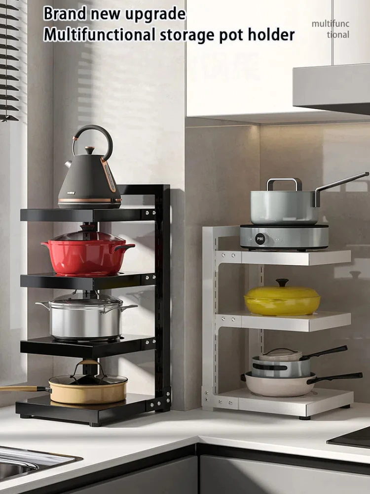 Multi-Layer Cozinha Pot Rack, ajustável sob pia titular, bancada, Prateleira De Armazenamento De Louça, economizar espaço, armário doméstico