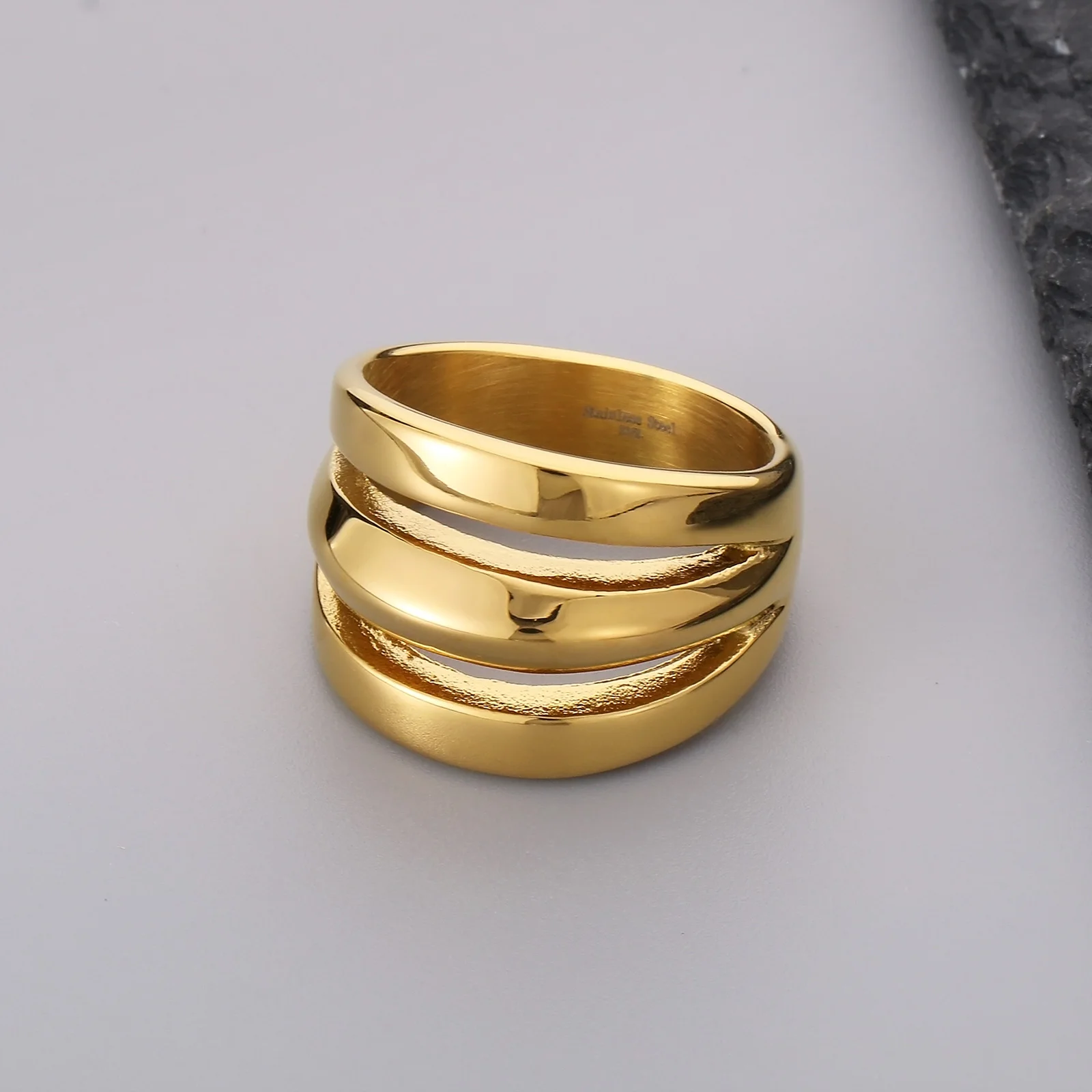 KALEN Multi layer Wide Ring For Women Girls Fashion Minimalist Lady Rings Jewelry Accessories