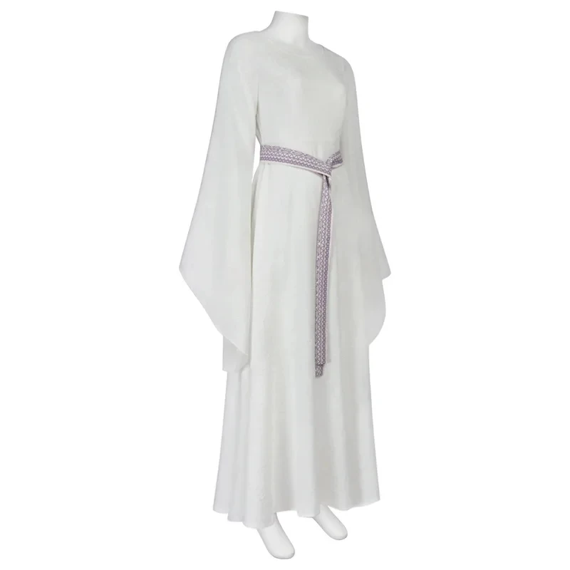 

A,4'd/6;h'9\Movies The Ring King Cosplay Costume White Dress Belt Galadriel Uniform for Women Girls Halloween Carn5,j'8.k/4\