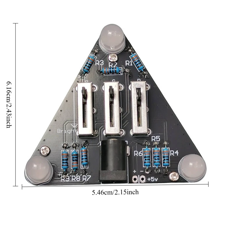 F8 RGB lamp adjusts light color and brightness through sliding resistor Electronic DIY kit Electronic soldering practice kit