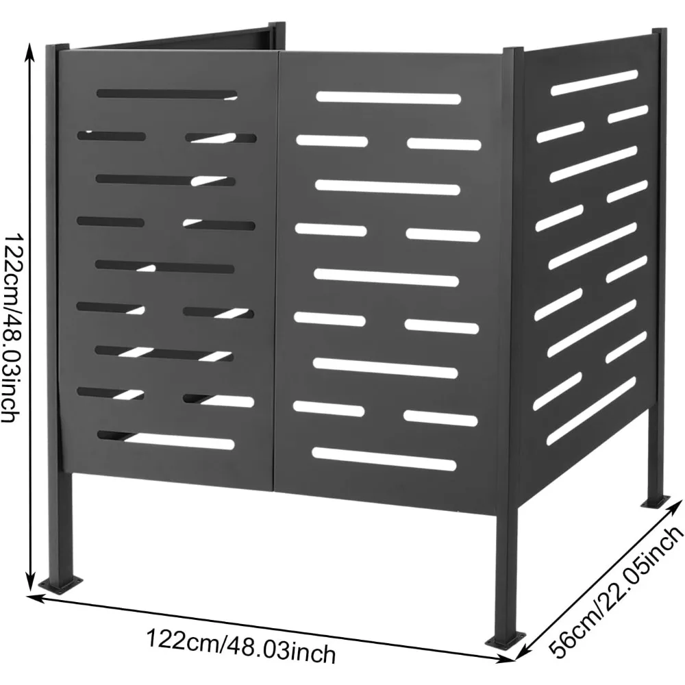 Panel de valla de aire acondicionado, cubiertas de valla de privacidad para exteriores, pantalla de privacidad de CA de Metal, vallas de cubo de basura, equipo de hierro para exteriores Enc