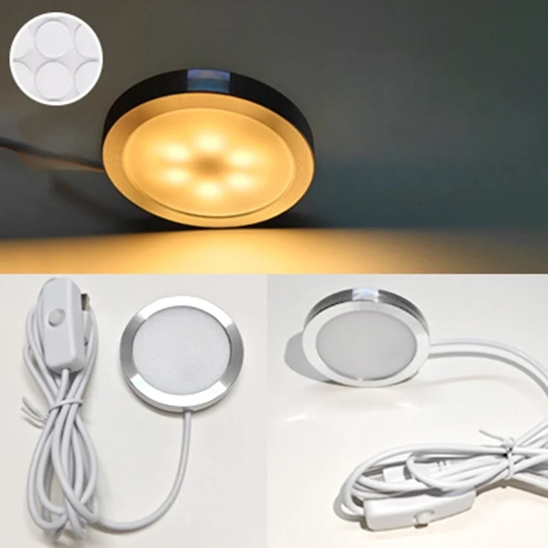 

Комплект светодиодных ламп Круглая ультратонкая лампа из алюминиевого сплава Регулируемая низковольтная алюминиевая светодиодная лампа для шкафа 5 В Лампа для трубки винного шкафа