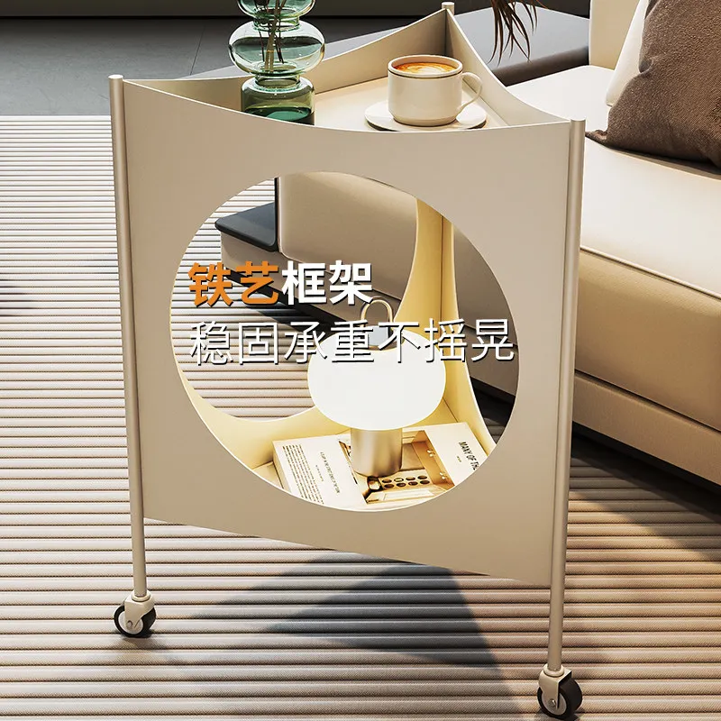 Cream wind triangle living room sofa side table movable trolley corner table modern and simple