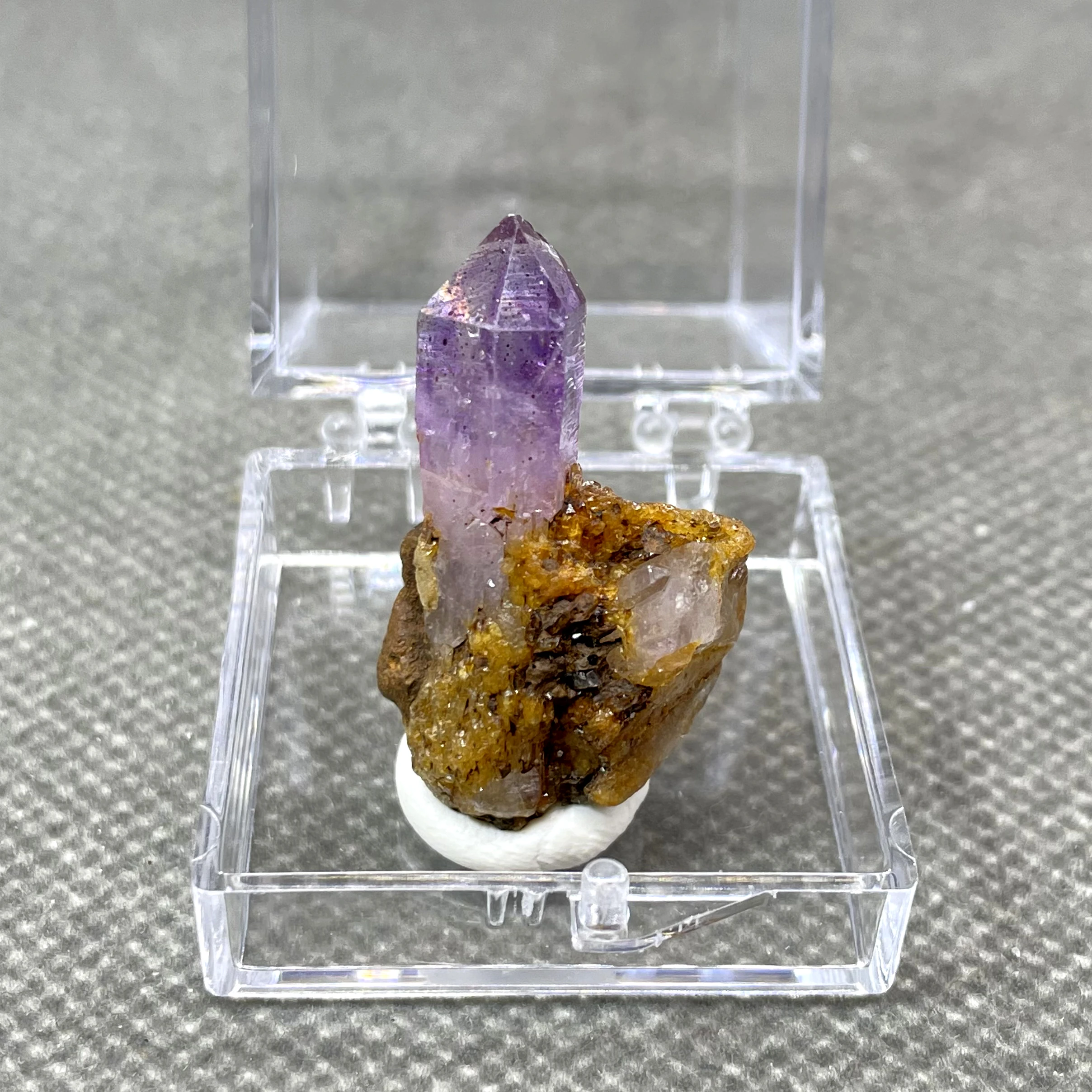 NEW! 100% Natural Rare Namibia Goboboseb Amethyst mineral Single crystal stone and crystal Quartz Crystal + box size 3.4 cm