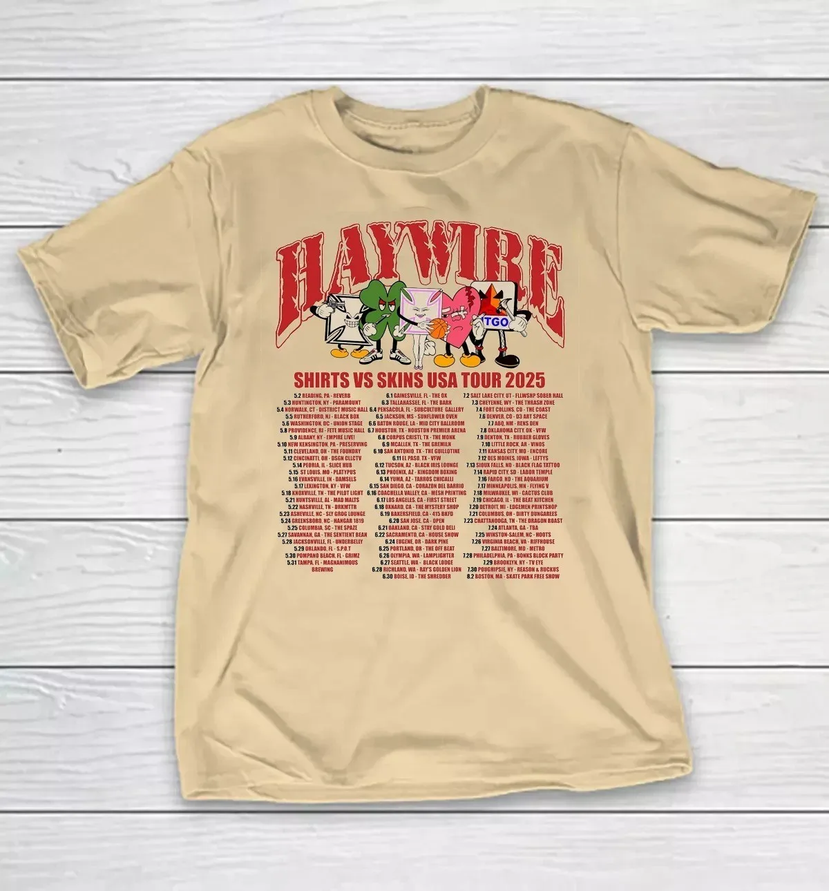 Haywire Band 2025 US Tour Sand Color T Shirt All Size S-5Xl BL2094