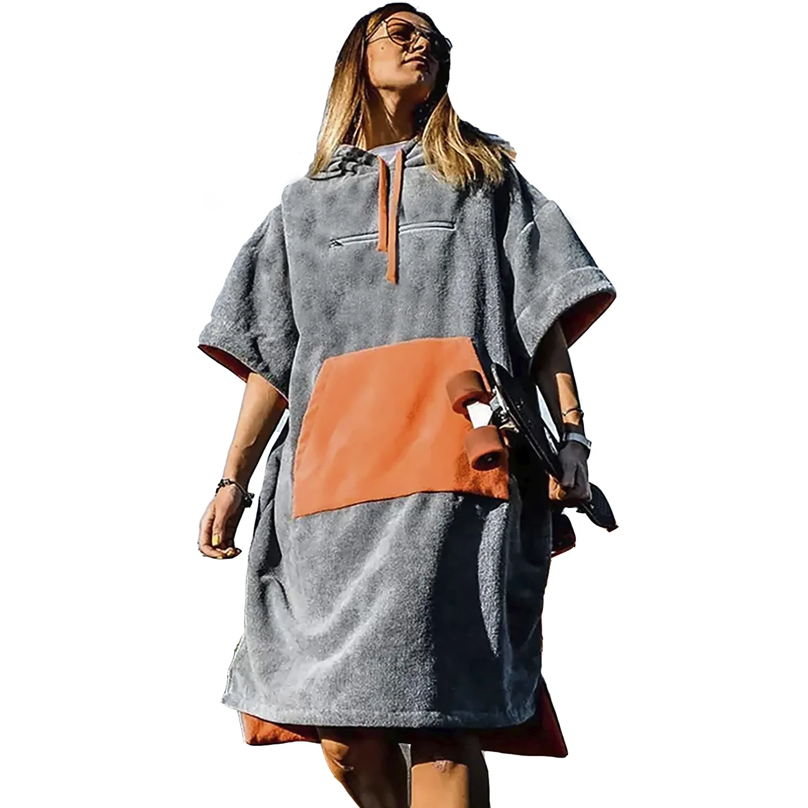 Unisex Surf Poncho Changing Towel Wholesale Factory Quick-Dry Beach Robe Hood Microfiber Beach Blanket Swimming Wetsuit Adults