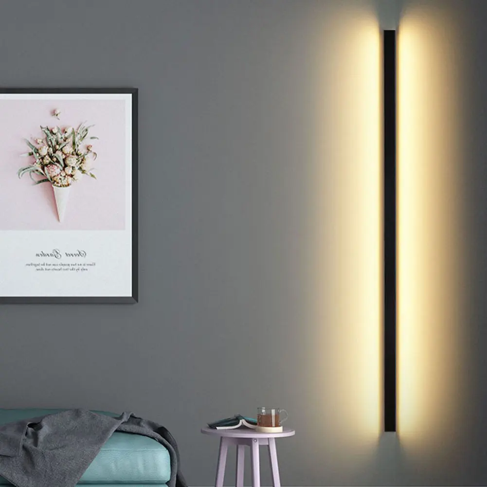 LED شريط طويل الجدار مصباح السرير قاعة الممر أضواء الدرج 3000K خط بسيط قطاع الجدار ضوء الشمعدان الحديثة LED مصباح للمنزل #2
